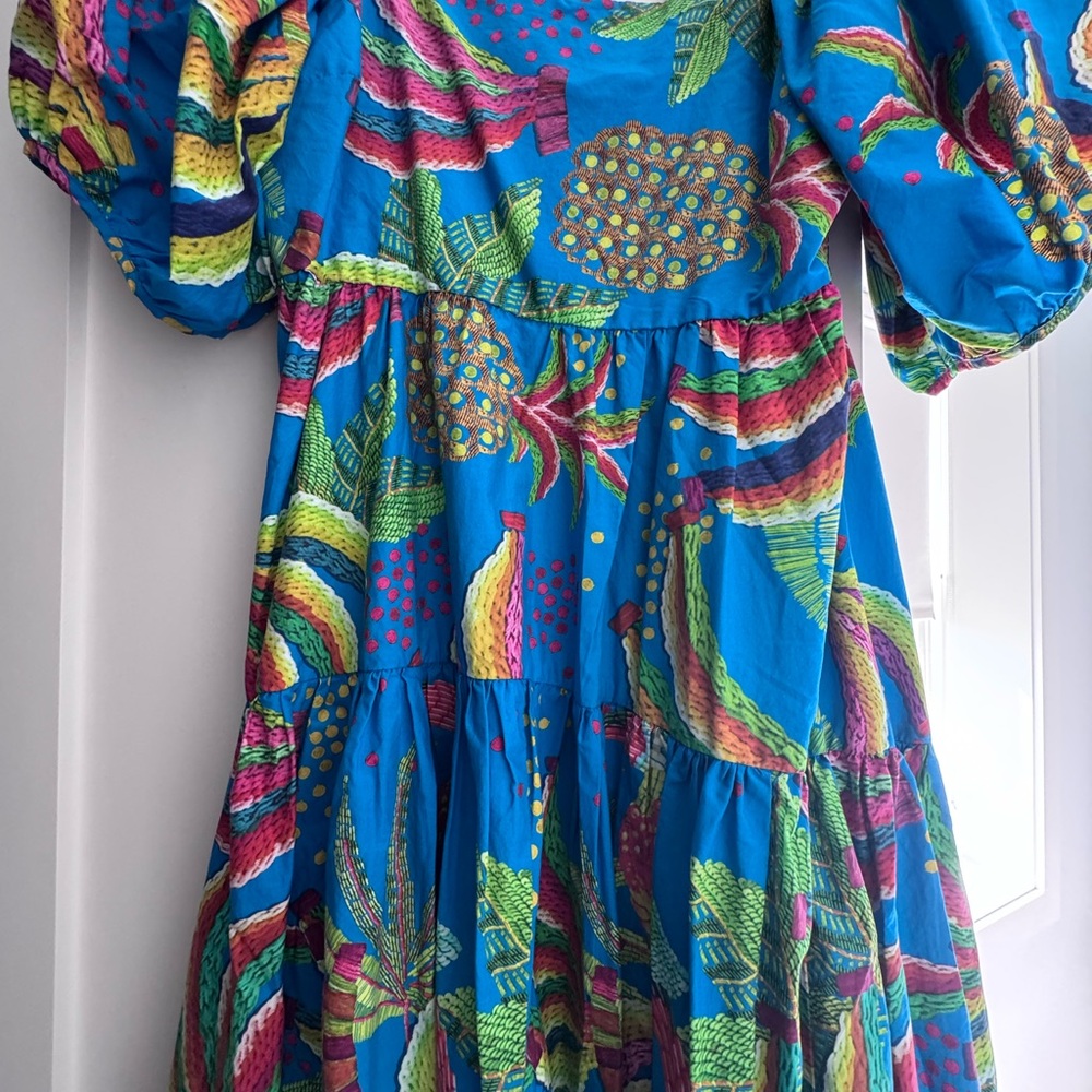 FARM Rio Blue Tropical Print Midi Dress - Picture 2 of 7